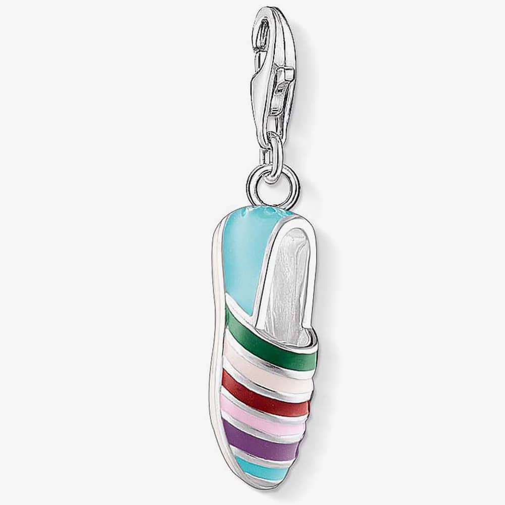 Product photograph of Thomas Sabo Silver Multi Coloured Enamel Espadrille Charm 1353-007-7 from The Jewel Hut