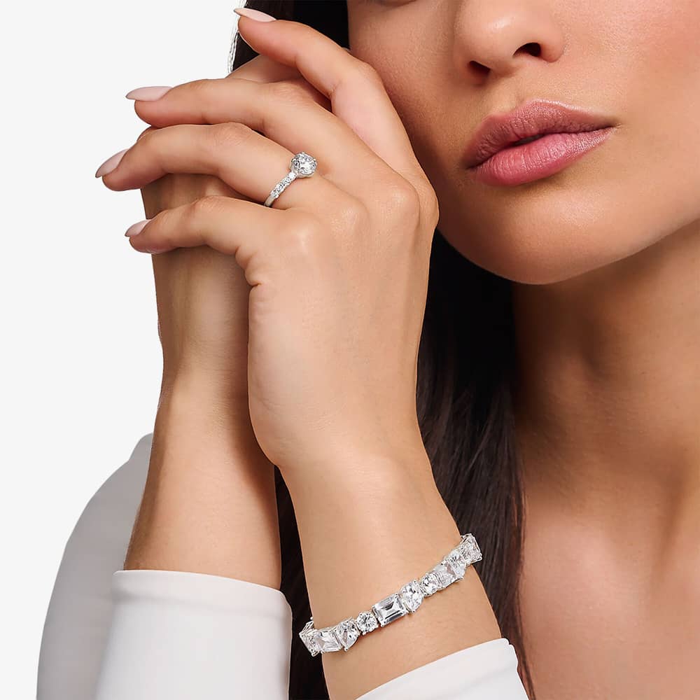 THOMAS SABO Silver Solitaire White Cubic Zirconia Ring TR2440-051-14