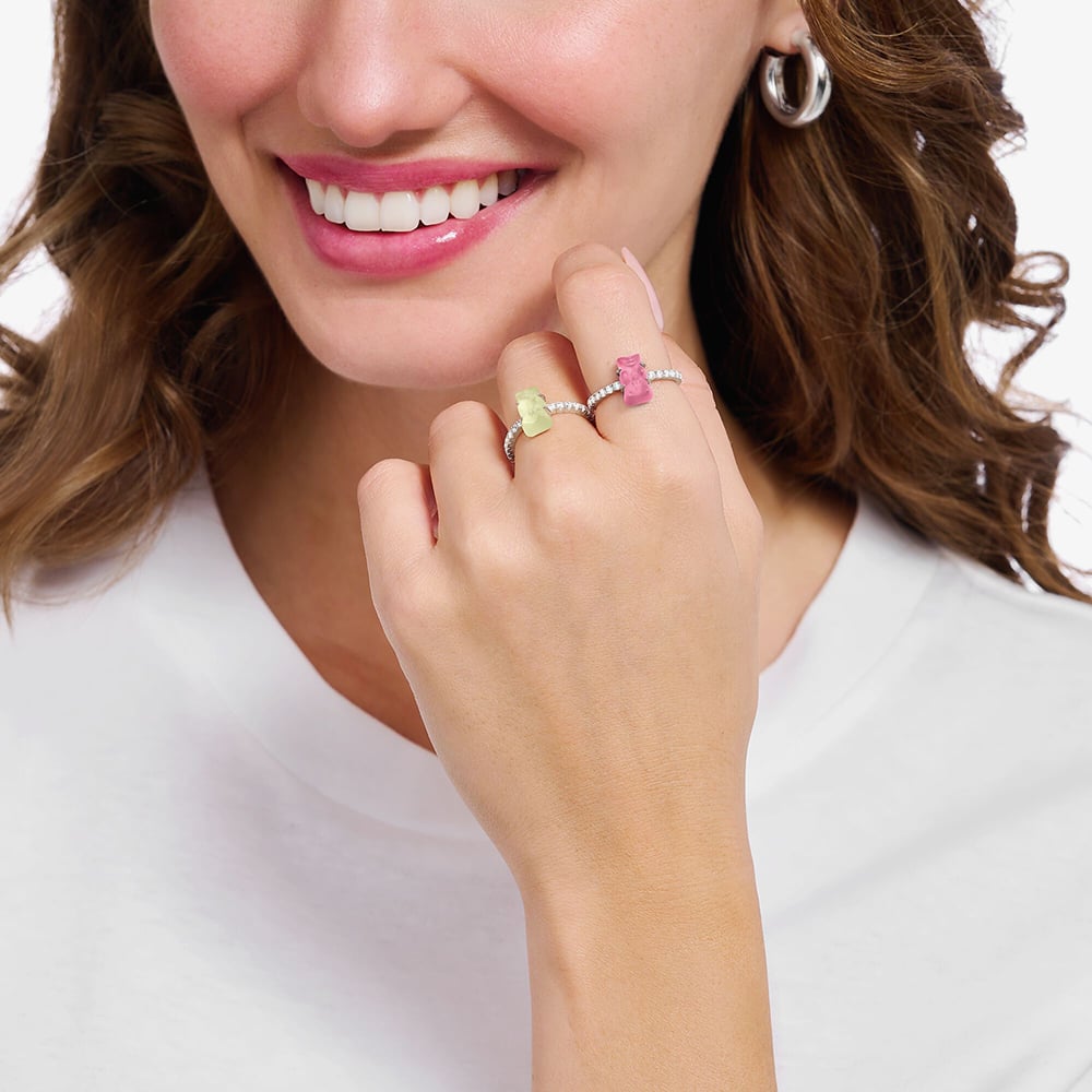 THOMAS SABO Haribo Sterling Silver Mini Pink Gummy Bear Ring TR2459-052-9