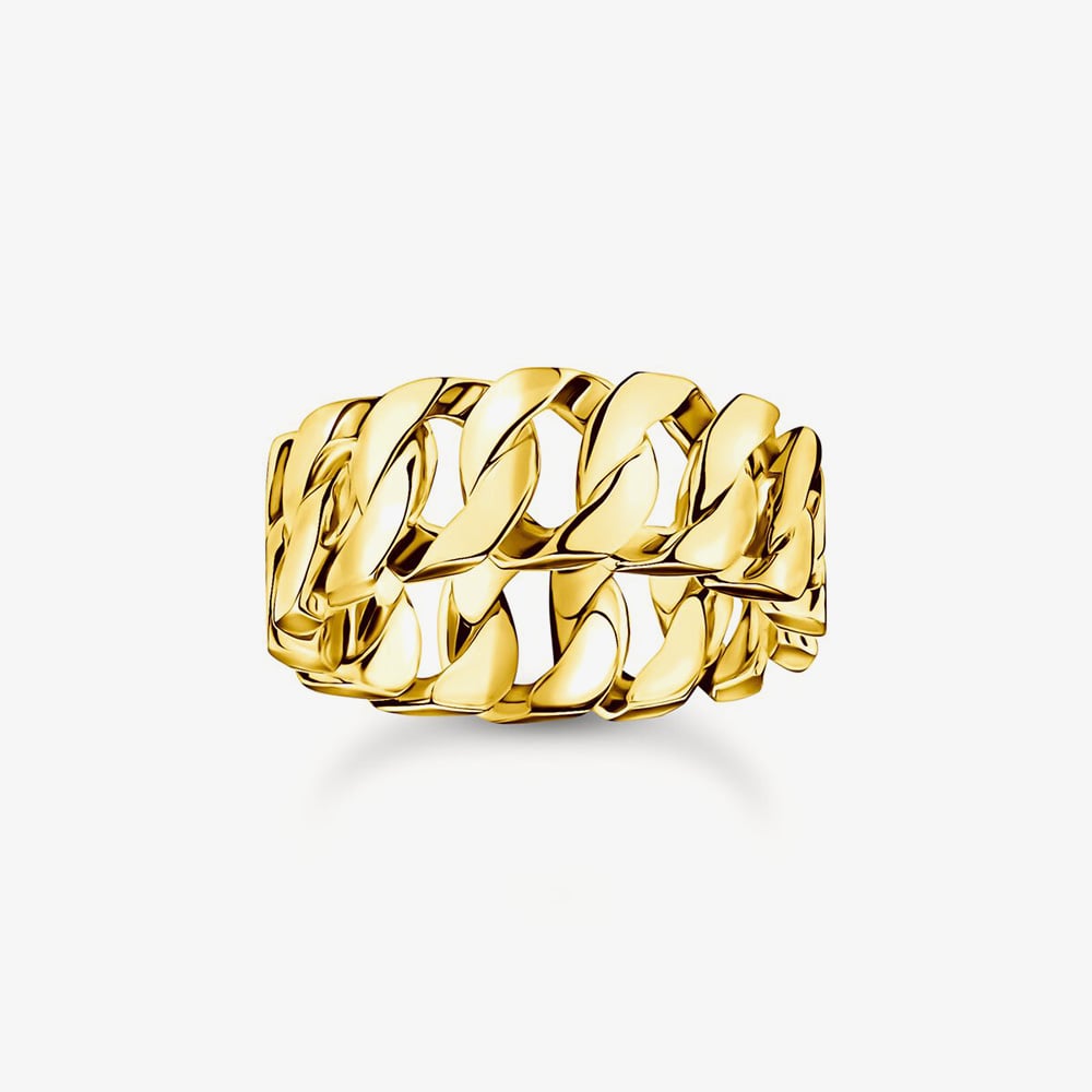 THOMAS SABO Gold Plated Chain Link Ring TR2497-413-39-58