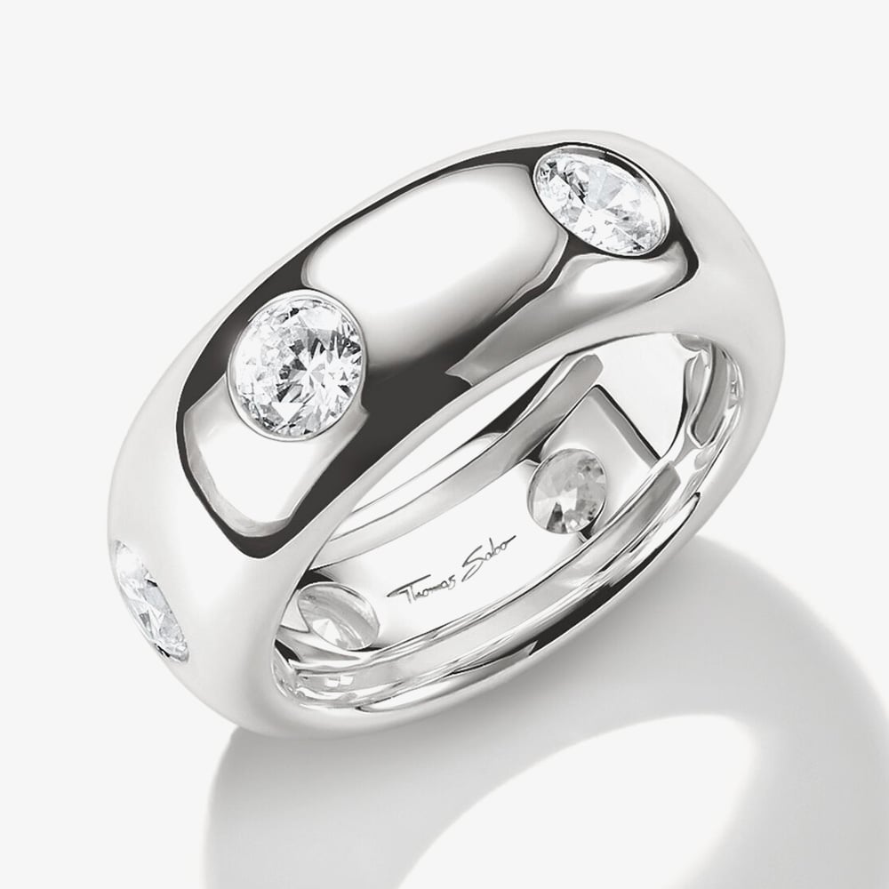 THOMAS SABO Bold Elegance Silver Multi Cubic Zirconia Ring TR2519-051-14-54