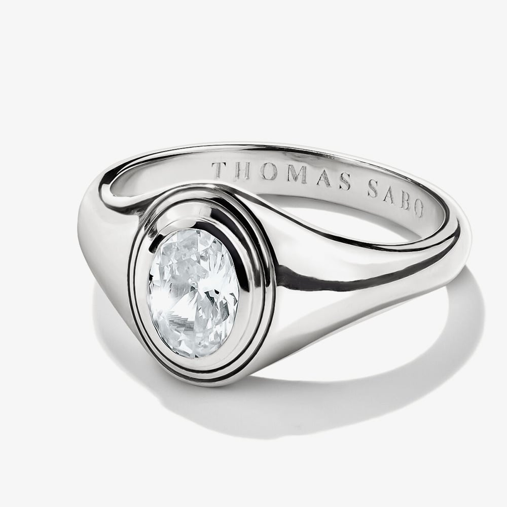 THOMAS SABO Bold Elegance Silver Oval Cubic Zirconia Ring TR2523-051-14