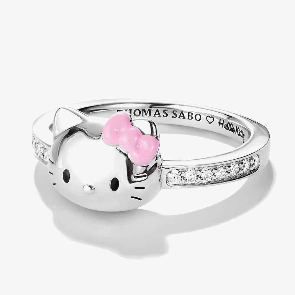 THOMAS SABO Hello Kitty Pink Bow Cubic Zirconia Ring TR2549-M06-14