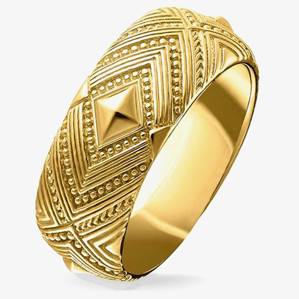 THOMAS SABO Glam And Soul Gold Plated Africa Ornaments Ring TR2127-413-39