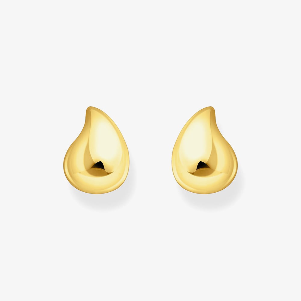THOMAS SABO Small Gold Plated Organic Tear Shape Stud Earrings H2303-413-39