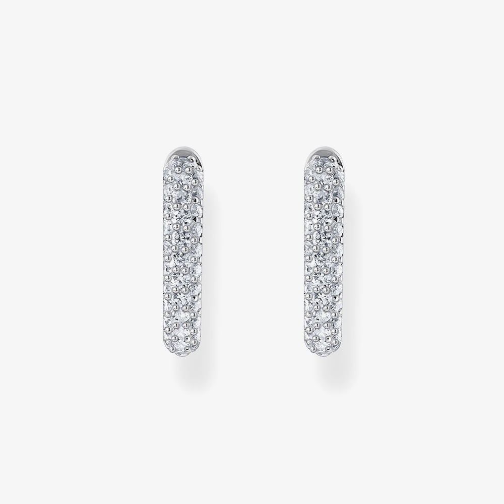 THOMAS SABO Sterling Silver 13.5mm Zirconica Hoop Earrings CR730-051-14