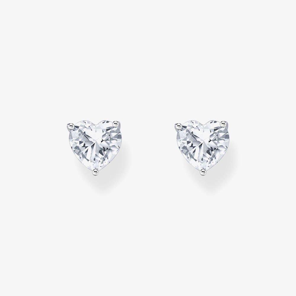 THOMAS SABO Sterling Silver Heart Zirconia Stud Earrings H2306-051-14