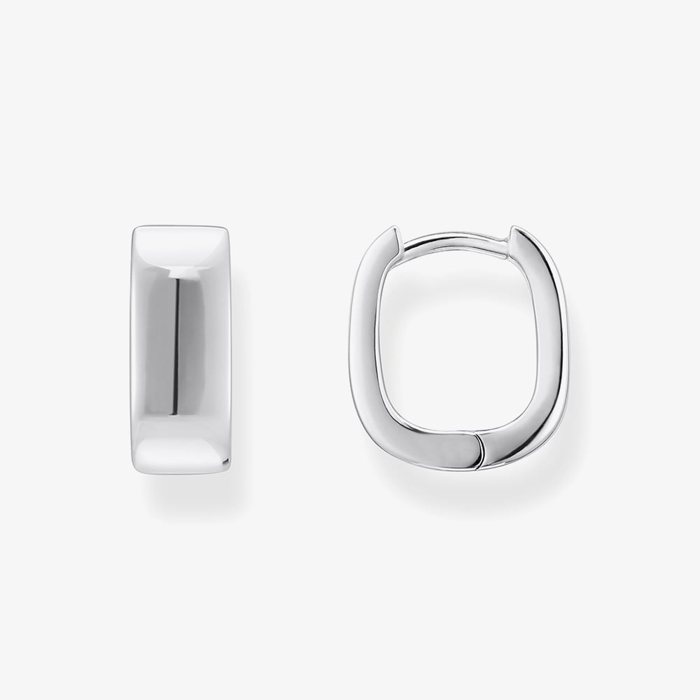 Product photograph of Thomas Sabo Sterling Silver 13 4mm Angular Hoop Earrings Cr743-001-21 from The Jewel Hut