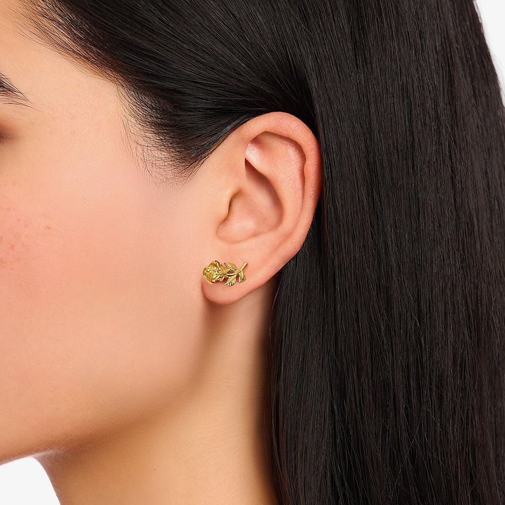 THOMAS SABO 18ct Gold Plated Rose Stud Earrings H2314-413-39