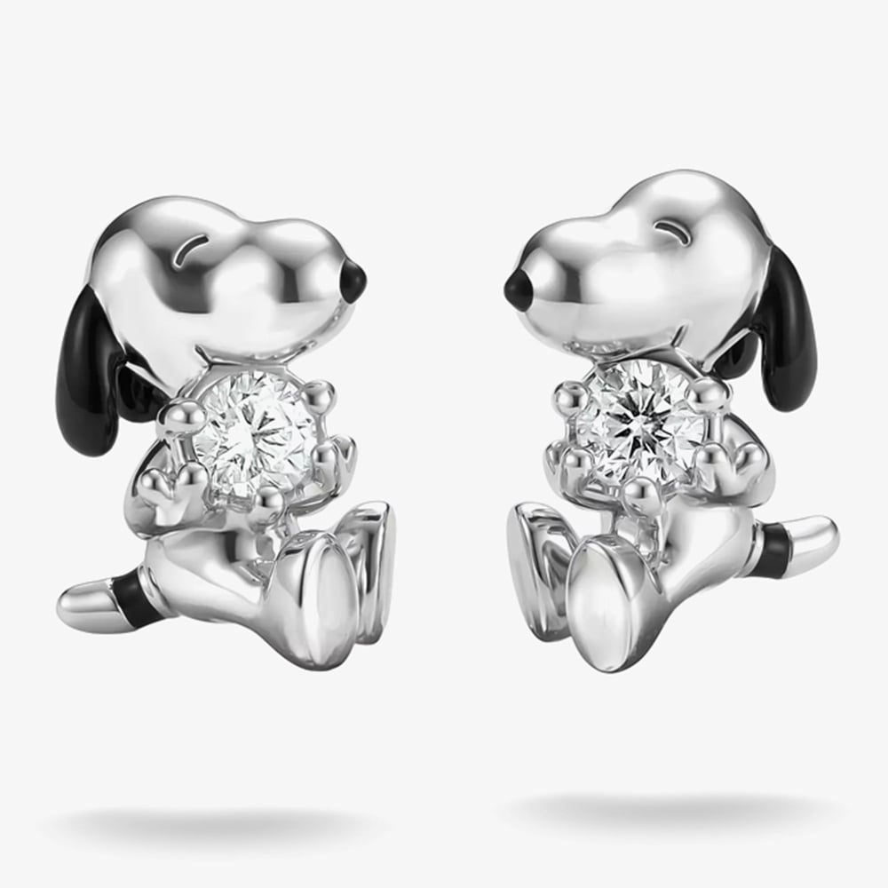 THOMAS SABO Silver & Cubic Zirconia Peanuts Snoopy Stud Earrings H2348-691-14