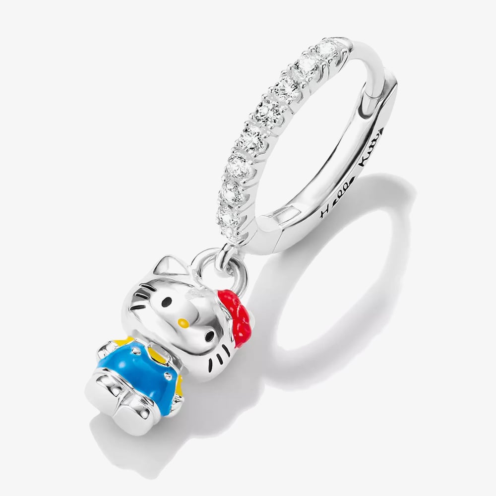 THOMAS SABO Hello Kitty Blue Charm & Cubic Zirconia Single Hoop Earring CR774-M06-7