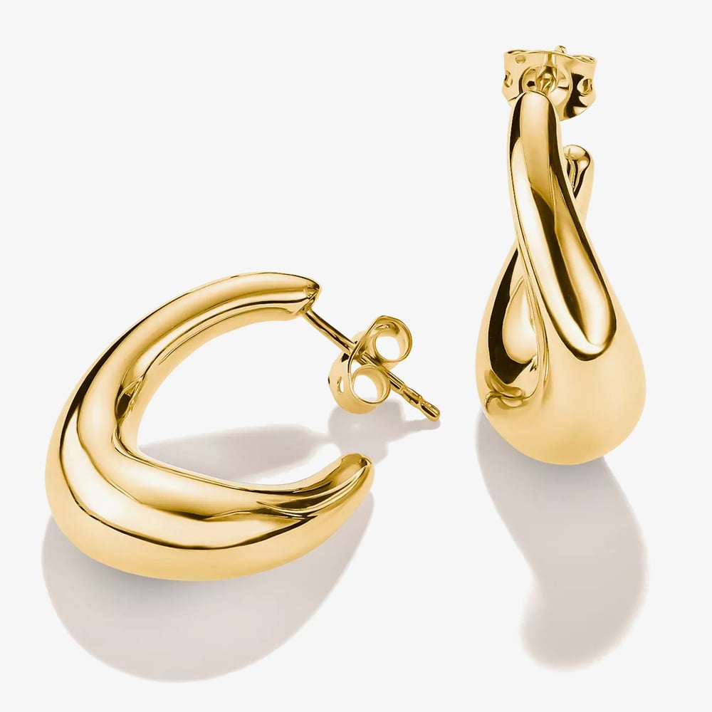 THOMAS SABO Classics 18ct Yellow Gold Plated Hoop Earrings CR768-M01-39