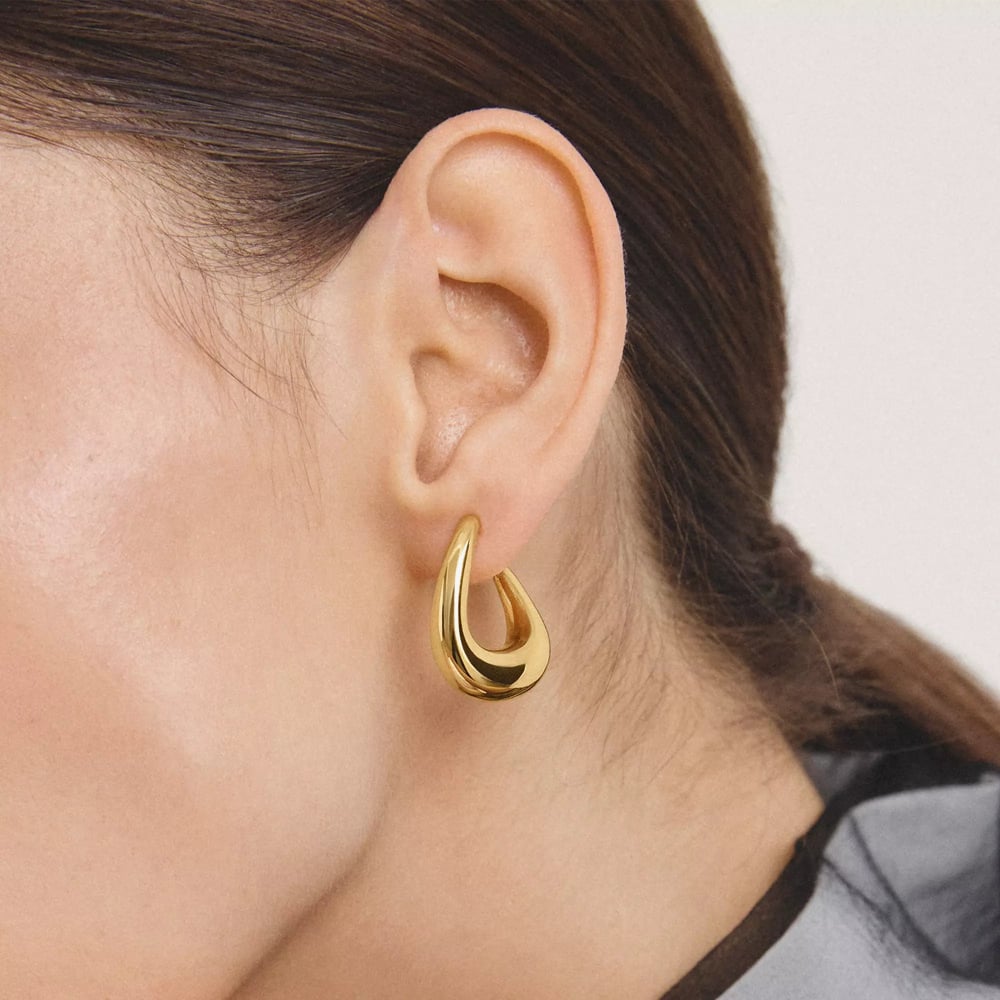 THOMAS SABO Classics 18ct Yellow Gold Plated Hoop Earrings CR768-M01-39