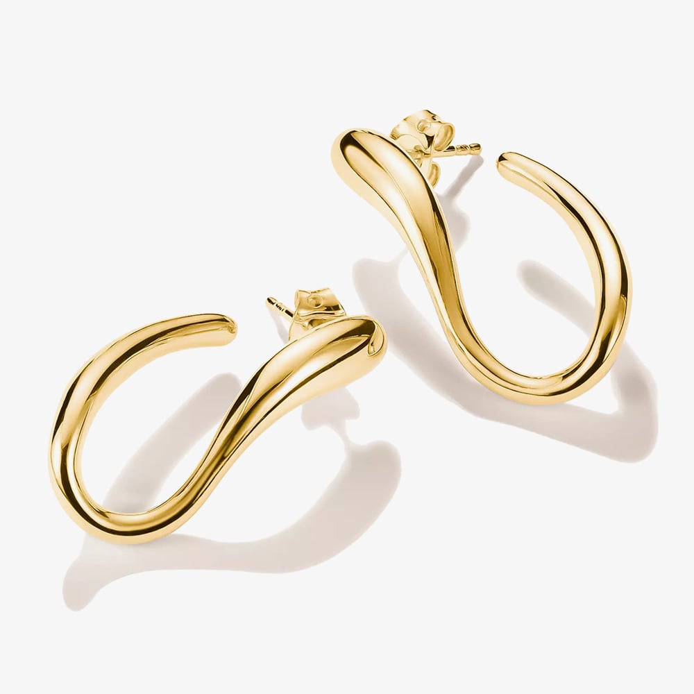 THOMAS SABO Classics 18ct Yellow Gold Plated Swirl Hoop Earrings CR770-M01-39