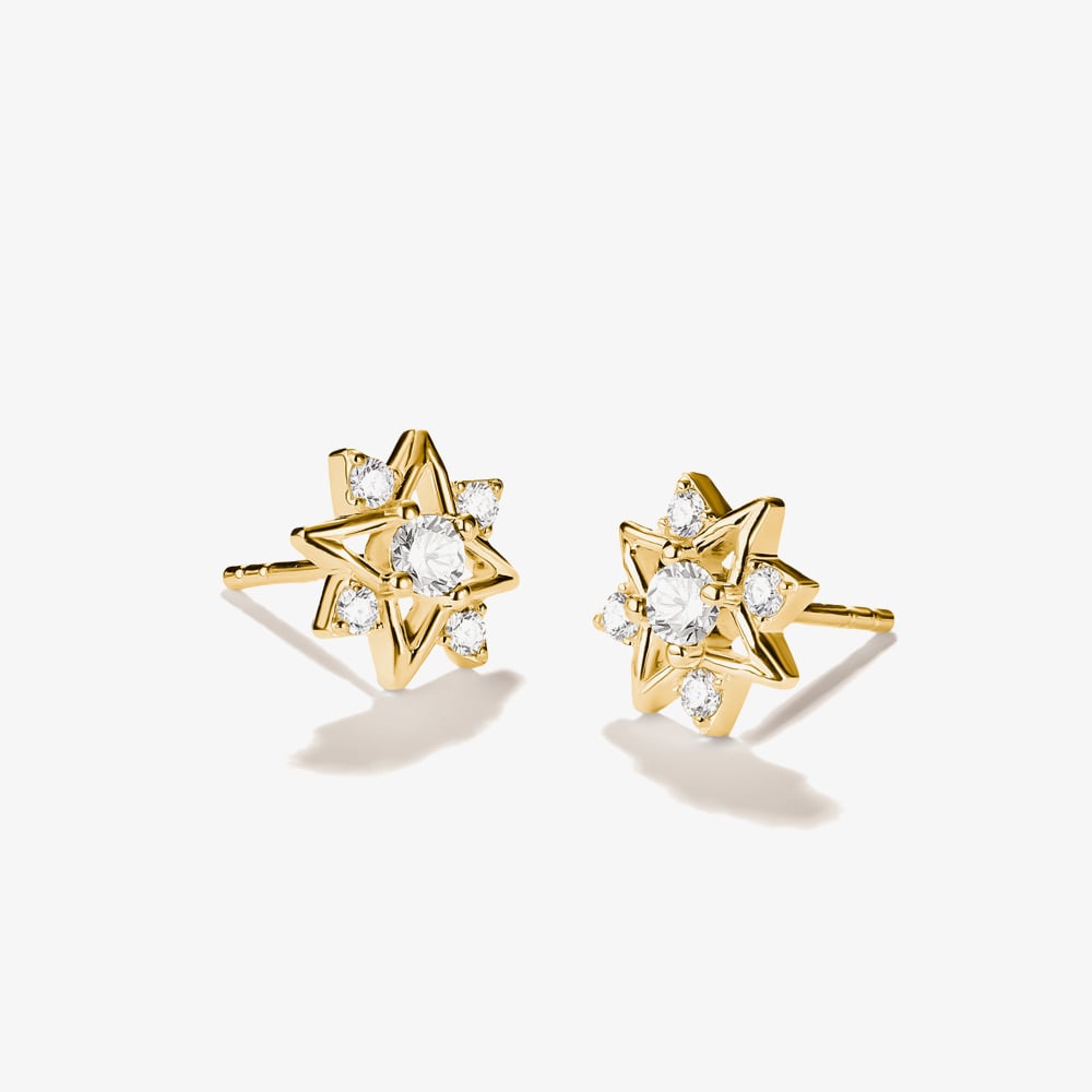 THOMAS SABO 18ct Yellow Gold Plated Cubic Zirconia Star Stud Earrings H2380-M01-14