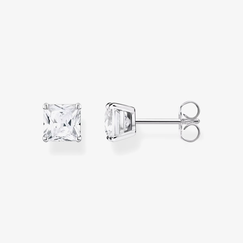 THOMAS SABO Sterling Silver Square Cut Cubic Zirconia Stud Earrings H2174-051-14