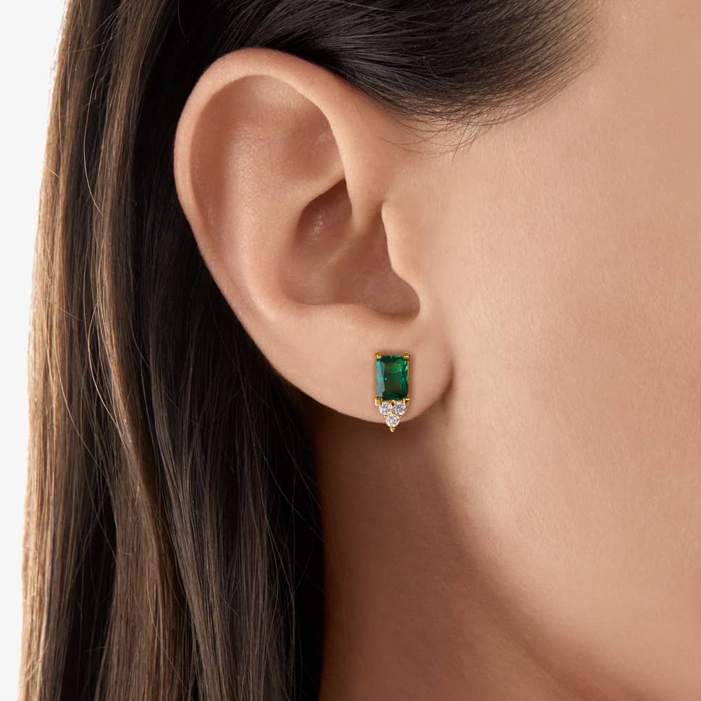 THOMAS SABO Ladies Gold-Plated Stone Set Stud Earrings H2173-971-6