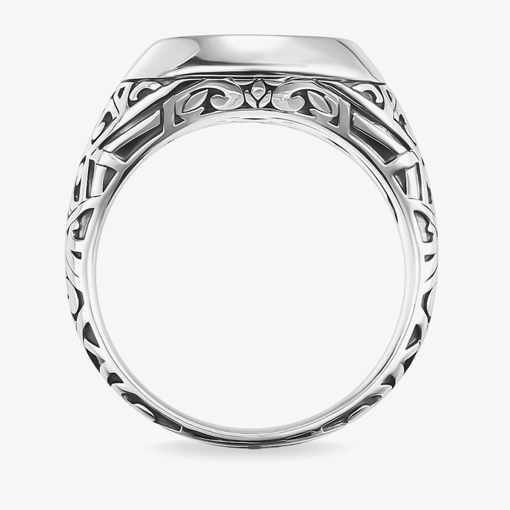 THOMAS SABO Sterling Silver Oxidized Black Onyx Signet Ring TR2242-698-11