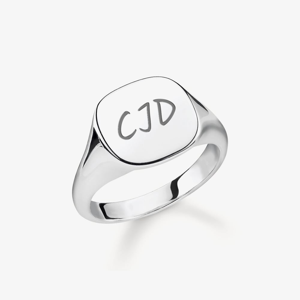 THOMAS SABO Sterling Silver Classic Square Shaped Signet Ring TR2248-001-21