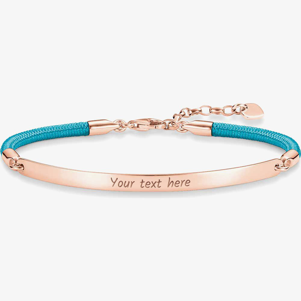 THOMAS SABO Rose Gold Plated Love Bridge Blue Bracelet LBA0033-597-31