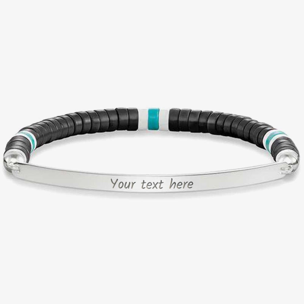 THOMAS SABO Silver Love Bridge Black Obsidian Bead Bracelet LBA0092-885-11