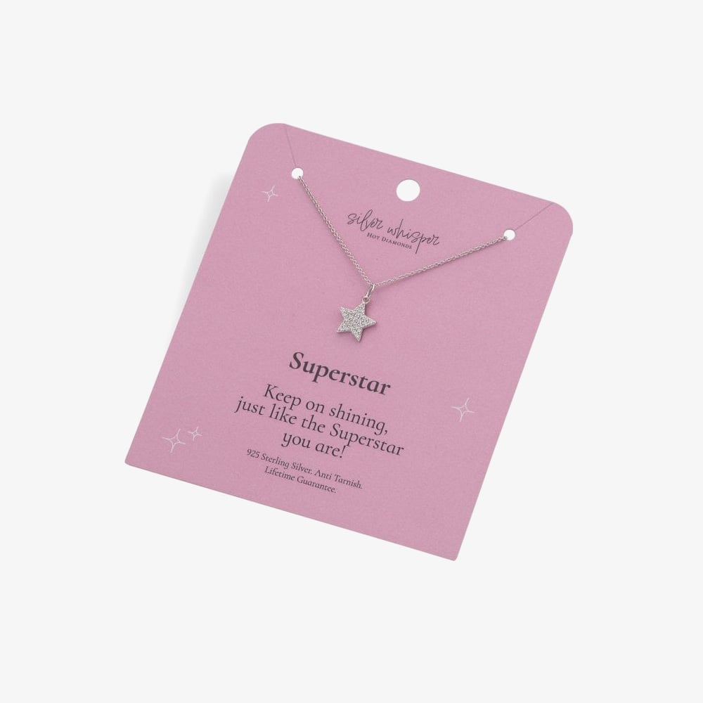 Hot Diamonds Silver Whisper Sterling Silver Superstar Necklace SWP002