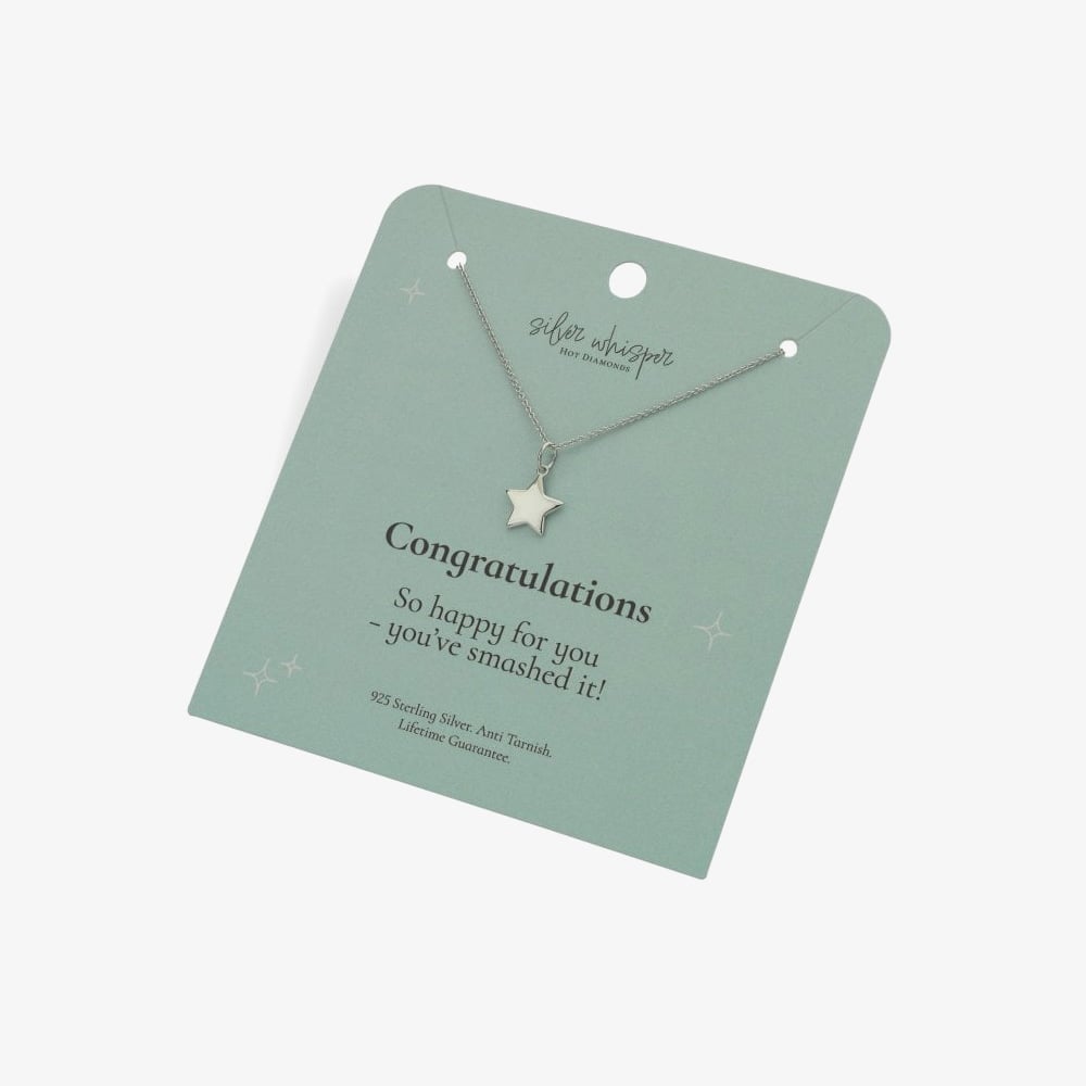 Hot Diamonds Silver Whisper Sterling Silver Congratulations Necklace SWP003