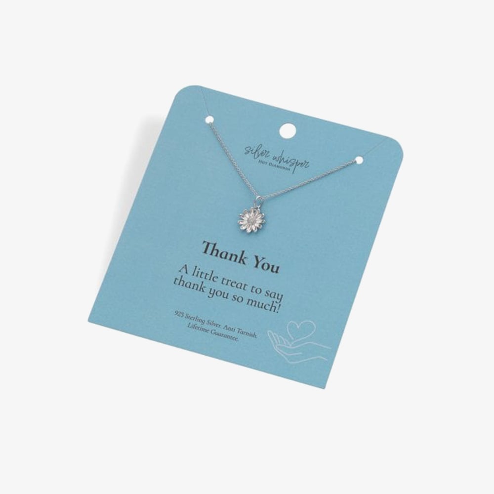 Hot Diamonds Silver Whisper Sterling Silver Thank You Necklace SWP012