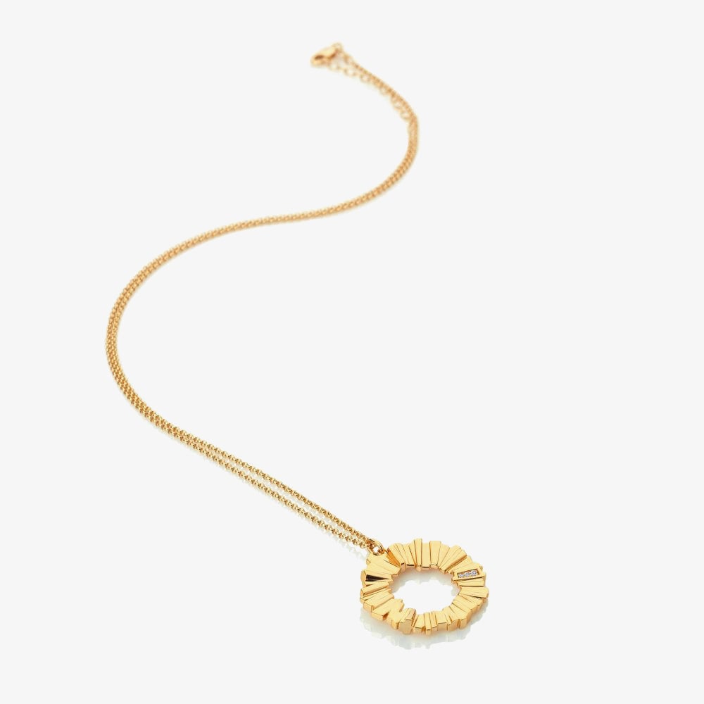 Hot Diamonds Believe Gold Plated Diamond Open Circle Pendant Necklace DP840