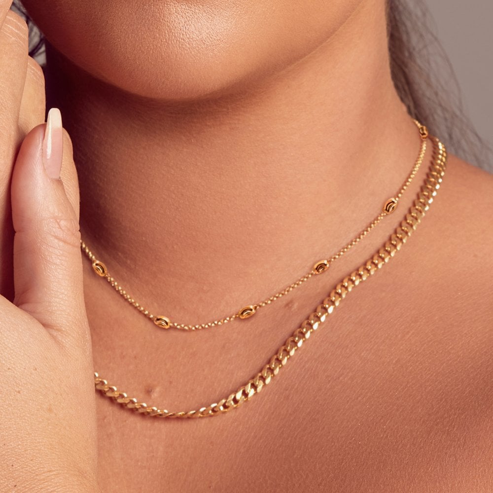 Hot Diamonds Embrace 18ct Gold Plated Oval Cable Chain CH106