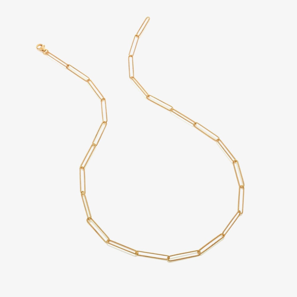 Hot Diamonds Embrace 18ct Gold Plated Twisted Paper Link Chain CH111