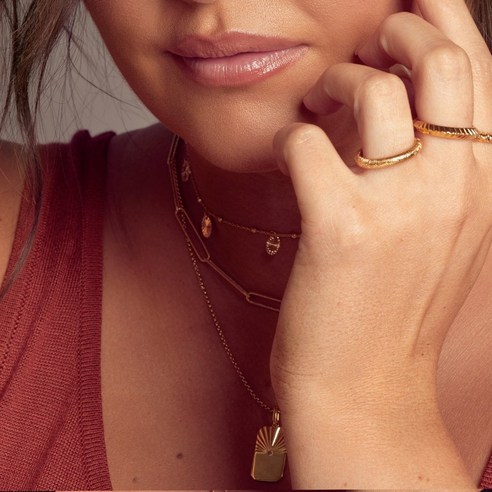 Hot Diamonds Embrace 18ct Gold Plated Twisted Paper Link Chain CH111