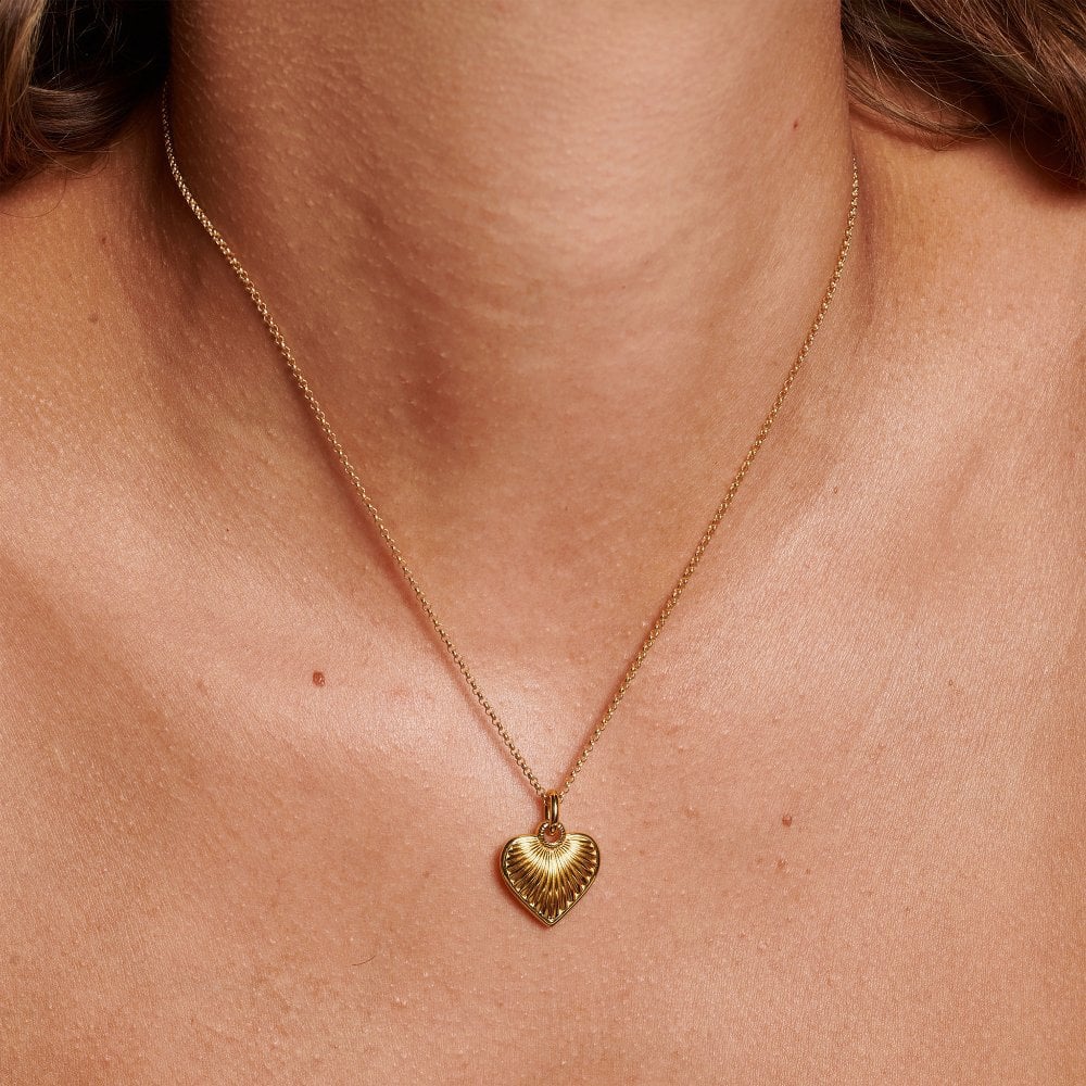 Hot Diamonds Essence 18ct Gold Plated Heart Pendant Necklace DP1019