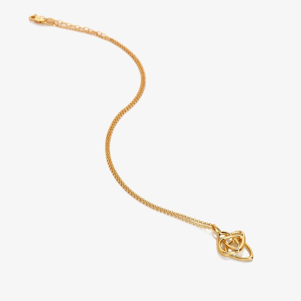 Hot Diamonds HD X Golden Edit Endless Gold Plated Diamond Interlocked Pendant Necklace DP1085