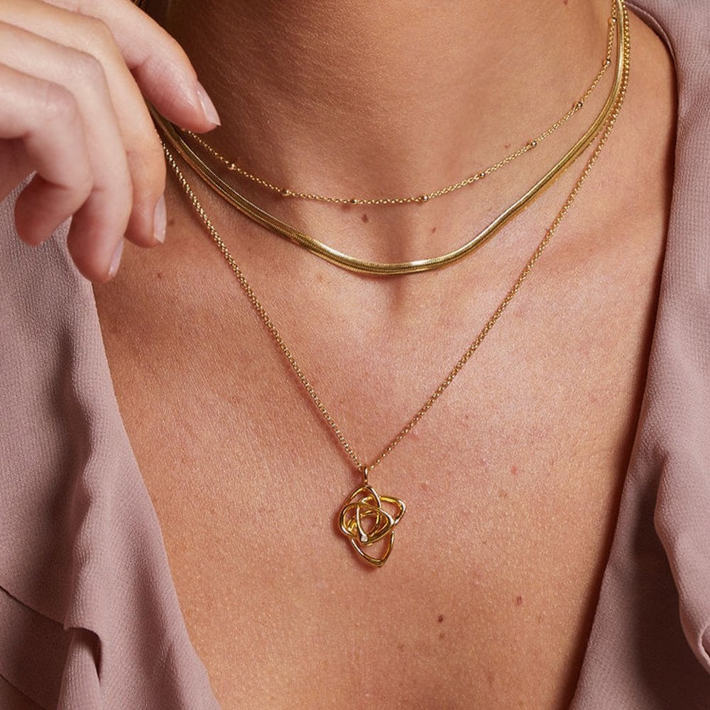 Hot Diamonds HD X Golden Edit Endless Gold Plated Diamond Interlocked Pendant Necklace DP1085