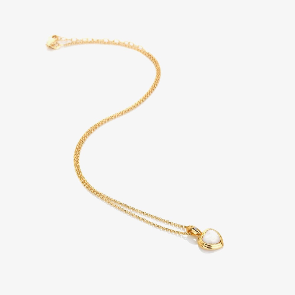 Hot Diamonds HD X Golden Edit Golden Edit Pearl Heart Pendant Necklace DP1000