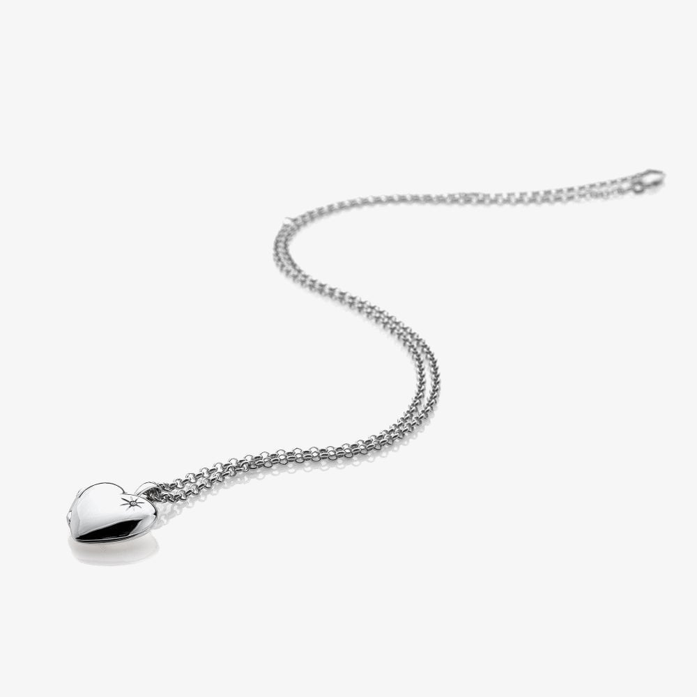 Hot Diamonds Memories Sterling Silver Heart Locket Necklace DP495
