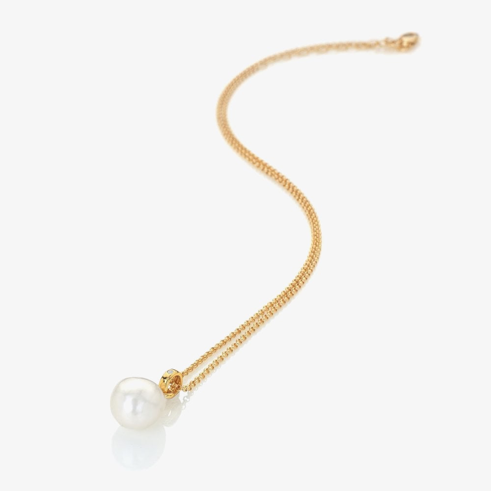 Hot Diamonds HD X Golden Edit Golden Edit Calm Mother Of Pearl Pendant Necklace DP897