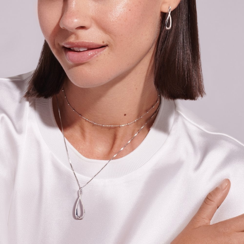 Hot Diamonds Flourish Sterling Silver Pendant Necklace DP927