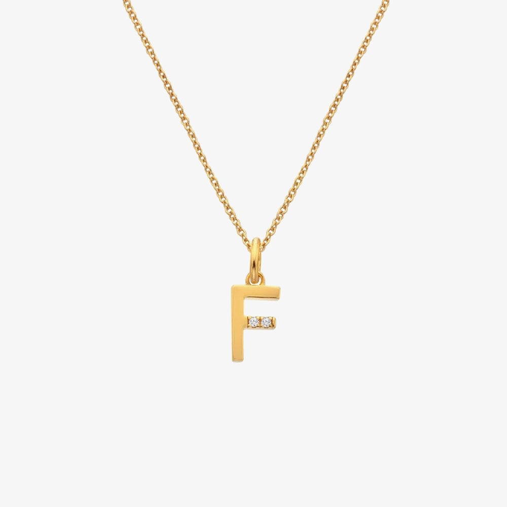 Hot Diamonds HD X Golden Edit Golden Edit F Pendant Necklace DP944