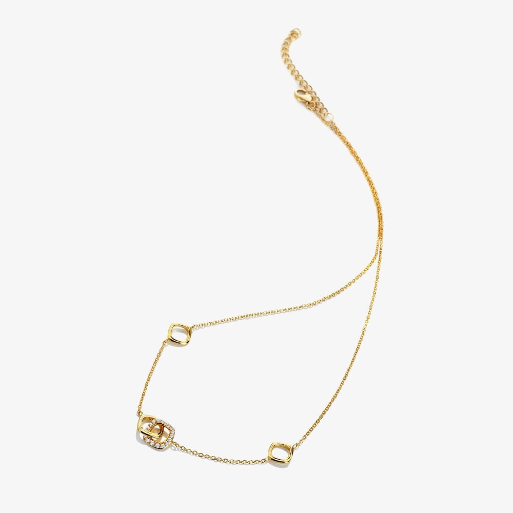 Hot Diamonds HD X GE Connected 18ct Gold Plated White Topaz Necklace DN223