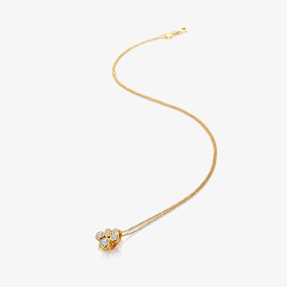 Hot Diamonds HD X GE Tender 18ct Gold Plated White Topaz Cluster Necklace DP1090