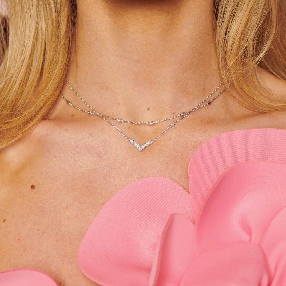 Hot Diamonds Silver Lustre White Topaz Necklace DN231