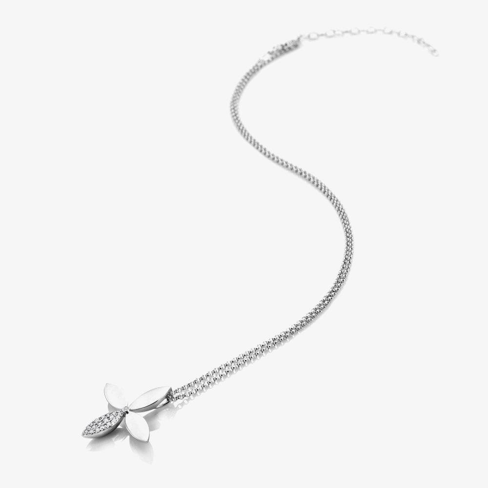 Hot Diamonds Silver Eden White Topaz Pendant Necklace DP1105