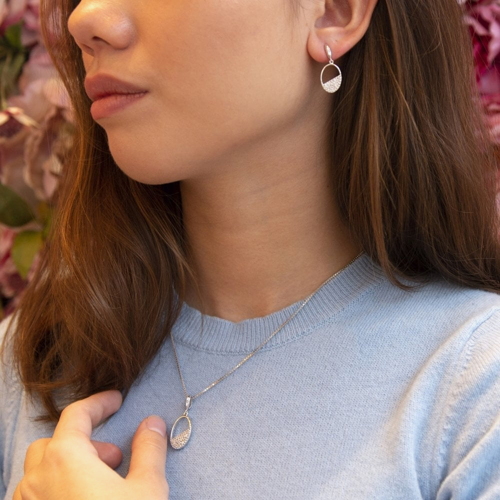 Hot Diamonds Horizon White Topaz Oval Pendant DP767