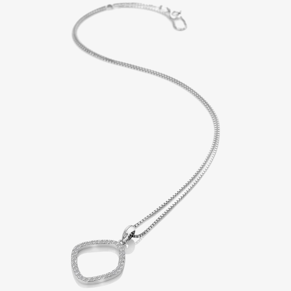 Hot Diamonds Behold White Topaz Large Statement Necklace DP830