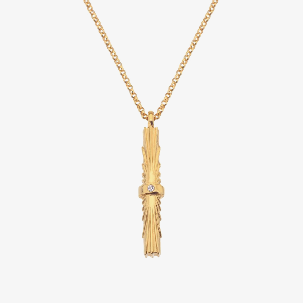 Hot Diamonds HD X Golden Edit Vertical Hope Bar Pendant Necklace DP849