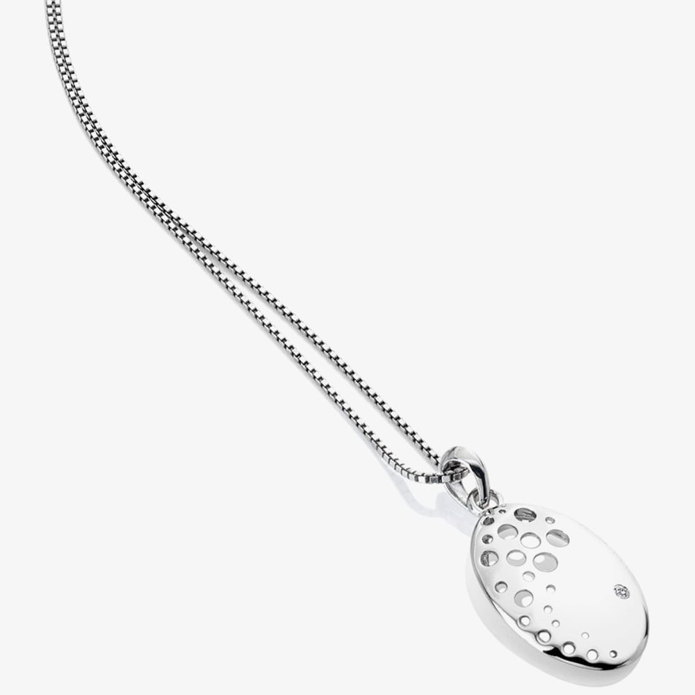 Hot Diamonds Silver Spritz Oval Necklace DP862