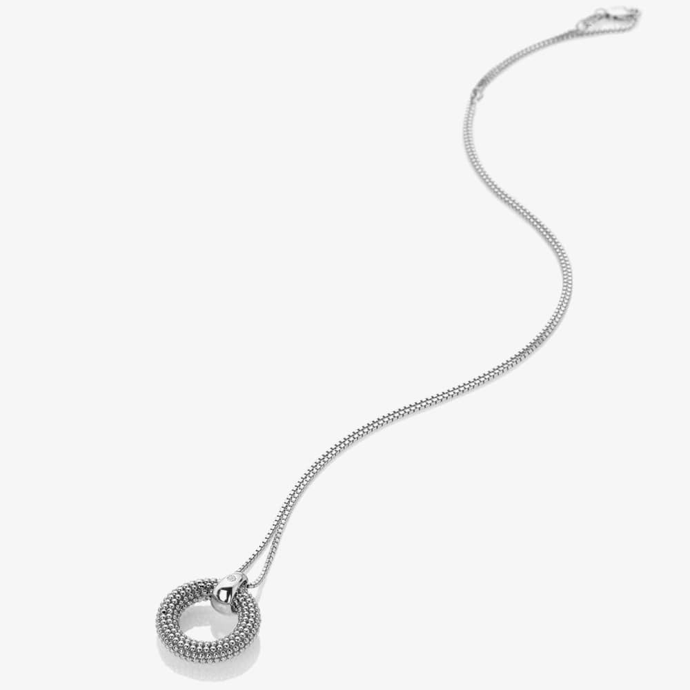 Hot Diamonds Forever Textured Circle Pendant Necklace DP899