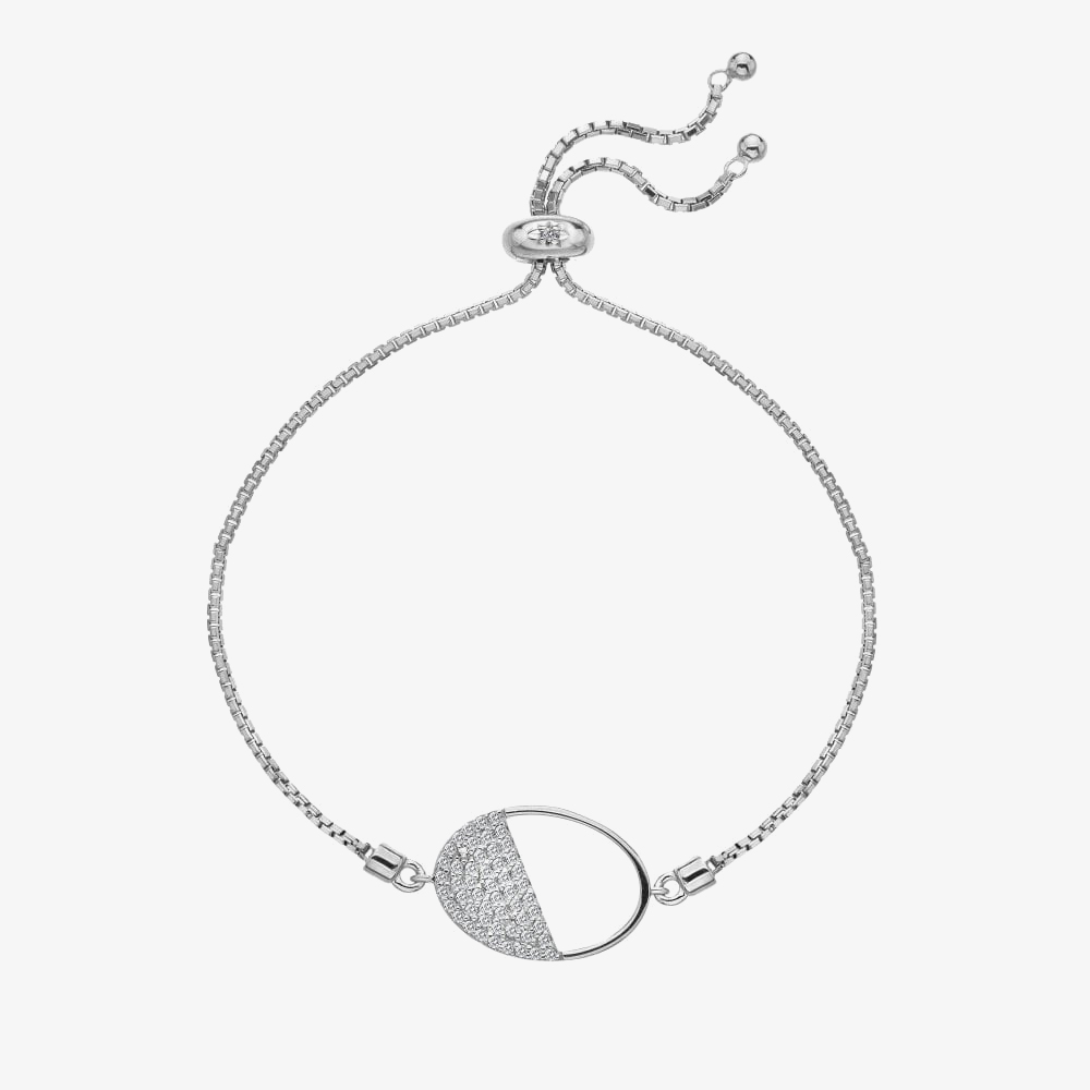 Hot Diamonds Horizon White Topaz Oval Bracelet DL602